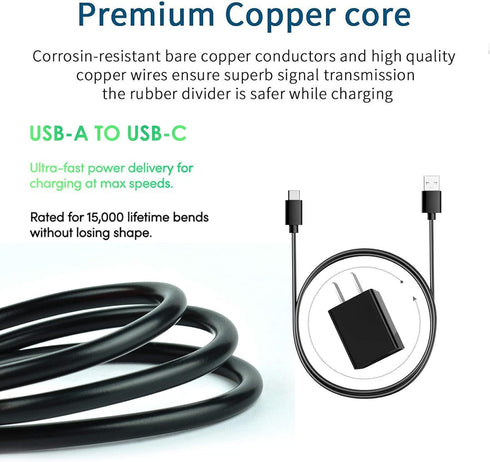 USB-C Fast Wall Charger Charging Cable Cord Fit for Verizon Orbic Speed Mobile Hotspot 400L MiFi 7730L 8800L Jetpack Hotspot, INSEEGO 5G MiFi M100...