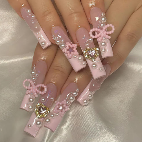 Star Pearls Nail Charms Star Pearls Nail Beads Hollow Red White Pink Star Nail Rhinestones Cute Nail Gems Colorful Star Nail Art Supplies for Mani...