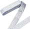 NBEADS 7.7 Yards Silver Jacquard Ribbon Trim, 1-1/4 Inch Wide Boho Woven Trim Ethnic Floral Ribbon Embroidery Polyester Flat Ribbon for DIY Craft ...
