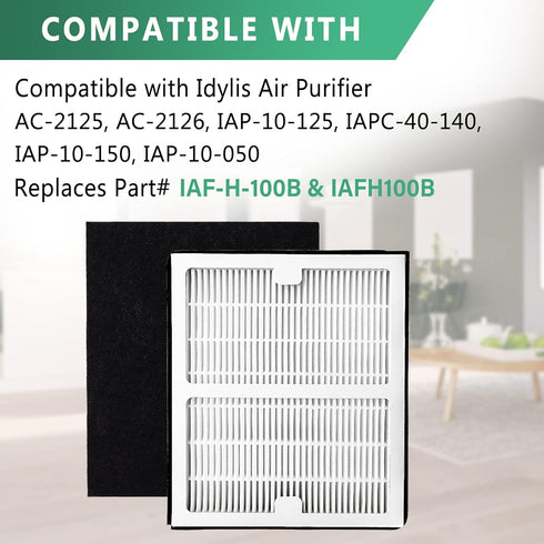 Gekufa Replacement Filter B Compatible with Idylis AC-2125, AC-2126, IAF-H-100B, IAP-10-125, IAPC-40-140, IAP-10-150, IAP-10-050 for Idylis Air Pu...