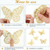 3D Gold Butterfly Wall Decor 3 Sizes 4 Styles Butterfly Party Decorations Cake Decorations Removable Stickers Wall Decor Room Mural Metallic Kids ...