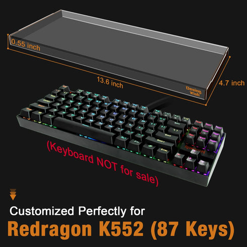Desing Wish Keyboard Cover for Redragon K552, Water Resistant Half-Covered Acrylic Lid Anti Dust & Anti Hitting Keyboard Cover Compatible with Red...