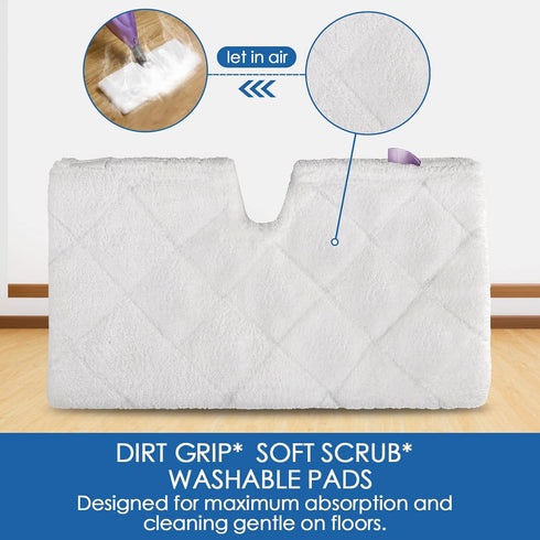 Replacement Microfiber Steam Mop pad Cleaning Pads for Shark Steam Pocket Mop S3500 Series S3550 S3501 S3601 S3601D S3901 S3801 S3801CO, White, S3...