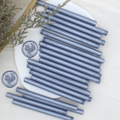 Grey Blue Wax Seal Sticks 20pcs, Andotopee Glue Gun Wax Seal Sticks for Wax Seal Stamp, Premium Sealing Wax for Envelope Letter Seal Wedding Invat...