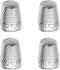 Coufce 4 Pcs Metal Sewing Thimble, Quilting Thimbles, Finger Shield, Silver Fingertip Protector Thimbles for Hand Sewing Craft Accessories...