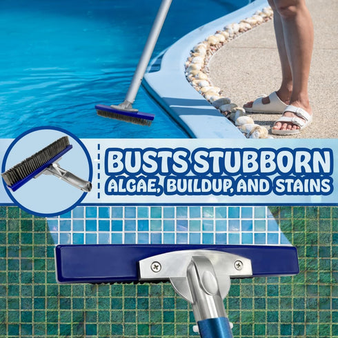 Poolzilla Medium Hard Bristle Brush for Gunite and Concrete Pools, Not for Vinyl Use, Clean Walls and Tiles...