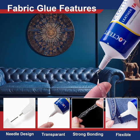 Fabric Glue, Liquid Stitch Fabric Adhesive, Clear Waterproof Glue for Fabric Repair and Permanent Bonding (2 PCS)...
