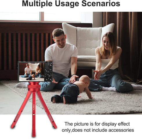 ADAI Mini Tripod Camera Tabletop Stand Aluminum Desktop Phone Portable Tripod Compatible with DSLR Camera Universal Phone/Projection/Zhiyun Stabil...