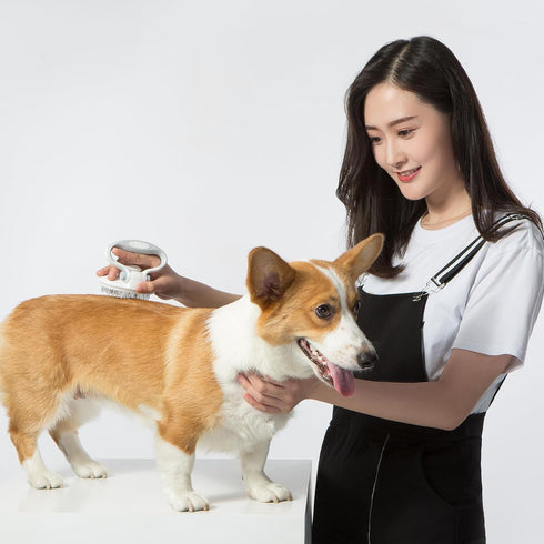 Dog Grooming Slicker Brush, Self Cleaning Hair Shedding Brushes for Indoor Cat, Loose Fur Remover with Adjustable Handle for Long Medium Short Hai...
