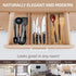 Large Kitchen Drawer Organizer - Expandable Bamboo Drawer Dividers (17" - 21.5") - Adjustable Separators for Kitchen, Clothes, Dresser, Bedroom, B...