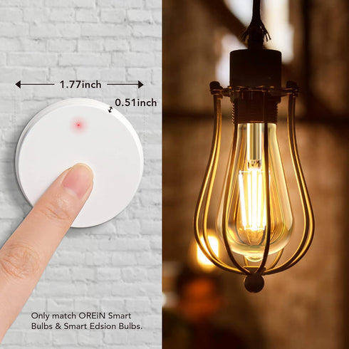 OREiN Smart Light Bulbs Mini Switch Remote Button Control, Exclusive for Aidot Smart Light Bulbs, Dimmer Switch, Wire-Free, Bluetooth Light Switch...