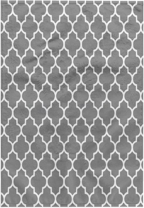 3D Rose TWL_120259_1 Dark Gray Quatrefoil Pattern - Grey Moroccan Tiles - Modern Stylish Geometric Clover Lattice Towel, 15 x 22...