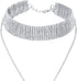 2 Pieces Rhinestone Tassel Choker Necklace Multi-Layer Wide Collar Necklaces Tassel Chain Necklaces for Women Girls Favor...