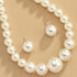 Chunky Pearl Necklace Stackable Layered Pearl Choker Necklace Large Pearl Choker Necklace Pearl Statement Necklace Faux Pearls Beaded Necklaces Br...