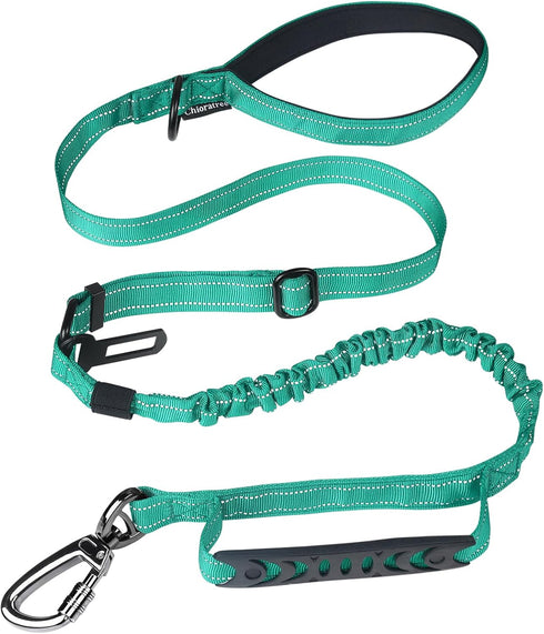 Tactical Dog Leash Heavy Duty, 4-6FT Shock Absorbing Bungee Dog Leash, Reflective Military Strong No Pull Dog Leash with 2 Padded Handle and Car S...