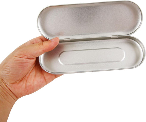 Vagocom 2pcs Metal Hinged Storage Boxes,6.89x2.36x0.71inch / 17.5x6x1.8cm Portable Empty Containers Case with Lid for Bandaid,Seed,Match,Crafts,Se...