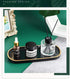 Jewelry Organizer Oval Resin Tray, Bathroom Kitchen Dresser Vanity Tray Jewelry Dish Ring Holder Cosmetic Organizer for Candle Perfume Soap Shampo...