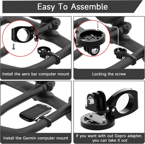 Aero Bar Bike Mount, Bike Computer Mount for Garmin Edge, Aluminium Alloy Aero Bar Bike Computer Mount Fits for Bike GPS Computer,for Garmin, for ...
