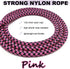 6FT Heavy Duty Dog Leash, Comfortable Soft handle, 1/2" Diameter Nylon Rope Leash for Medium and Large Dogs Walking Training, Pink...