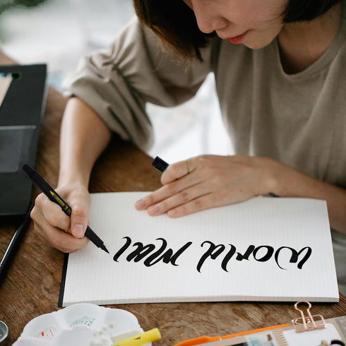 MISULOVE Calligraphy Brush Pens Set of 6(Soft & Hard) for Hand Lettering, Modern Calligraphy, Drawing, Beginner-Friendly Art Markers with Black Pi...