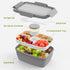 Cherrysea Salad Lunch Container, 68oz Salad Bowls with 4 Compartments Tray,Leak Proof Lunch Box with Fork for Men,Women BPA-Free Snack Container w...