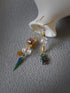 Steampunk Asymmetrical Industrial Robot Mismatched Glass Ball Dangle Earrings for Women Jewelry...