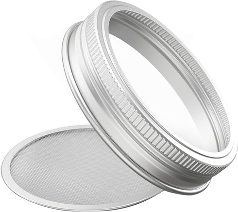 304 Stainless Steel Sprouting Lids for Wide Mouth Mason Jars and Making Organic Sprout Seeds 6 Pcs...