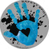 Magnet - Kids Handprint for Car Parking Lot Safety - Gray Background with Splat (Blue)...