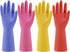 Rubber Kitchen Dishwashing Gloves - 4 Pairs Colorful Reusable Household Cleaning Gloves for Washing Dishes and Cleaning Tasks, Flexible Long-lasti...