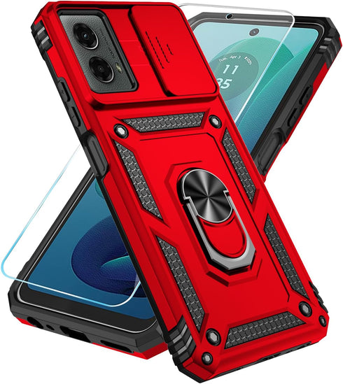 SunStory for Motorola Moto G 5G 2024 Case with HD Screen Protector & Slide Camera Cover & Kickstand, Motorola Moto G 5G 2024 Phone [Military-Grade...
