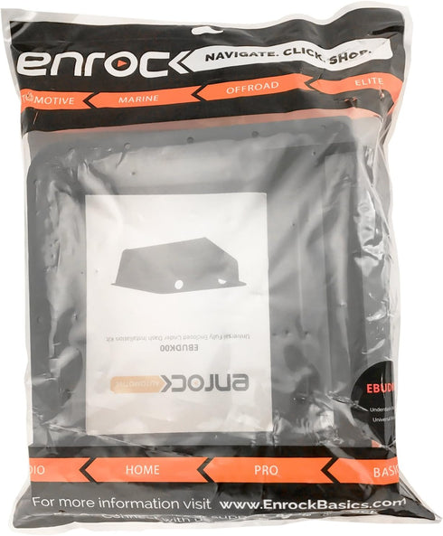 Enrock Universal Car Stereo Fully Enclosued Under Dash/Overhead Installation Mounting Kit for DIN Radio Receiver...