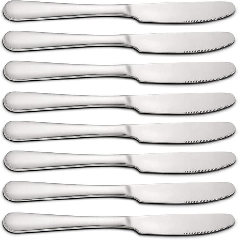 WenYing Heavy Duty Dinner Knives Set of 8 Stainless Steel Butter Knife Spreader Cheese Knife Table Knifes Silverware Butterknives, 9.05 Inch...