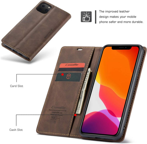 SINIANL iPhone 11 Pro Wallet Case - Leather Flip Case with Kickstand, Credit Card Slot, Magnetic Closure - Protective Cover for Apple iPhone 11 Pr...