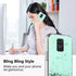 Compatible with Xiaomi Redmi Note 9 Case Glitter Clear Green,Redmi Note 9 Phone Case Silicone Transparent Soft TPU Women Girls Shockproof Protecti...