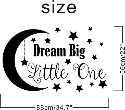 Dream Big Little One Wall Decal, Nursery Wall Decal, Nursery Decor, Nursery Wall Quote, Quote Decal, Removable Vinyl Wall Stickers for Baby Kids B...