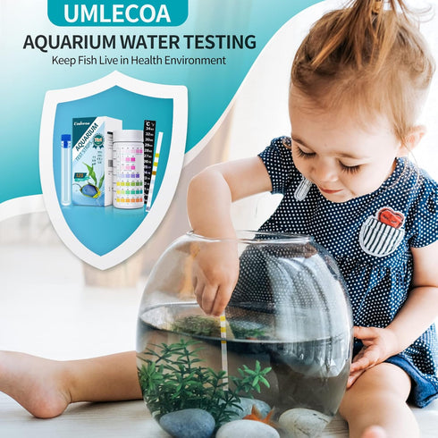 7 in 1 Aquarium Test Kit for Freshwater and Saltwater - 125 Aquarium Test Strips with Test Tube & Thermometer - Fast & Accurate Water Testing Stri...