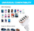 SUNDA 48W/9.6A USB Fast Car Charger, 4-Ports Car Charger Adapter for Apple and Android Smart-Phones, Car Phone Smart Charger Compatible with iPhon...
