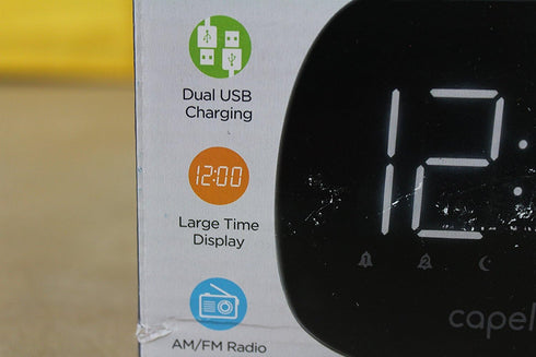 Capello CR22 Sleep and Charge Dual Alarm Clock with Dual USB Charging...