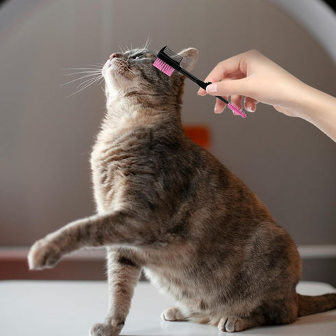 3 Pcs Dog Tear Stain Comb, Dog Eye Comb, Pet Tear Marks Brush, Eye Cleaning Comb Pets Grooming Combs, Removing Crust Mucus and Flea...