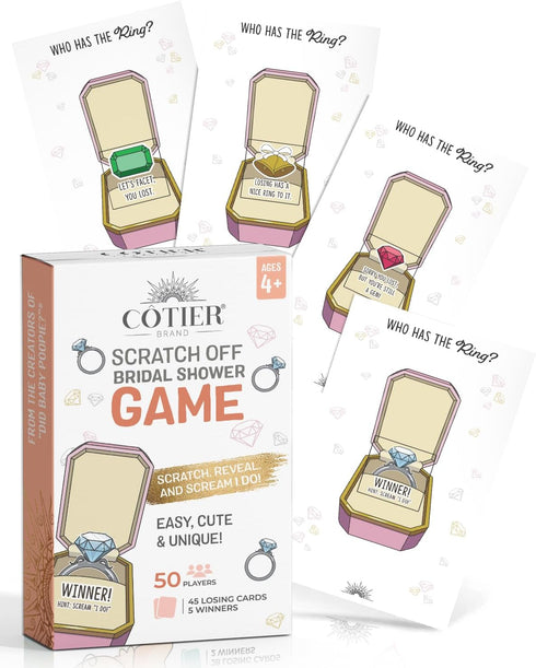 Who Has The Ring Bridal Shower Scratch Off Game - Hilarious Losing Phrases on Ticket Cards - Easy to Play - Funny Wedding Shower or Fun Engagement...