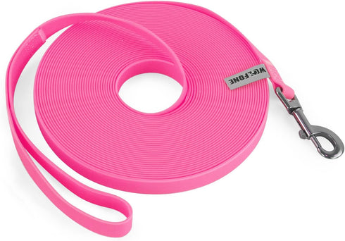 30ft Pink Long Leash Waterproof Training Dog Leash? Easy Care Leash Fit for Recall? Swimming? Camping? Beach? Hunting? Walking...