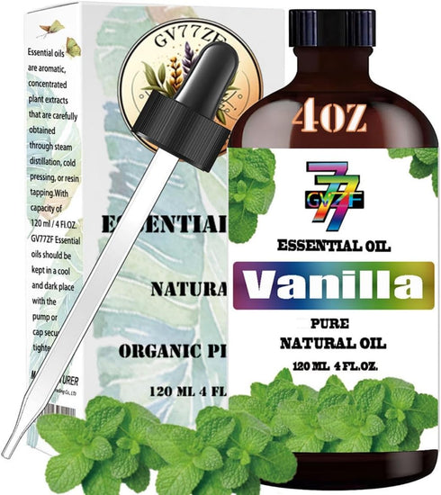 Vanilla Essential Oil 4 Fl Oz (120 ml) -for Diffusers, Humidifiers, Home, Bath, Cleaning, Yoga, DIY Scented Candles...