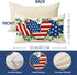 4th of July Cartoon Mouse Patriotic Lumbar Decorative Throw Pillow Cover 12 x 20, Rectangular America USA Eucalyptus Leaves Outdoor Home Decor, Am...