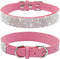 Rhinestone Dog Collar, Cute Dazzling Sparkling Soft Suede Leather Dog Cat Rhinestone Collar Crystal Diamond Pet Dog Puppy Collar...