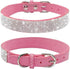 Rhinestone Dog Collar, Cute Dazzling Sparkling Soft Suede Leather Dog Cat Rhinestone Collar Crystal Diamond Pet Dog Puppy Collar...