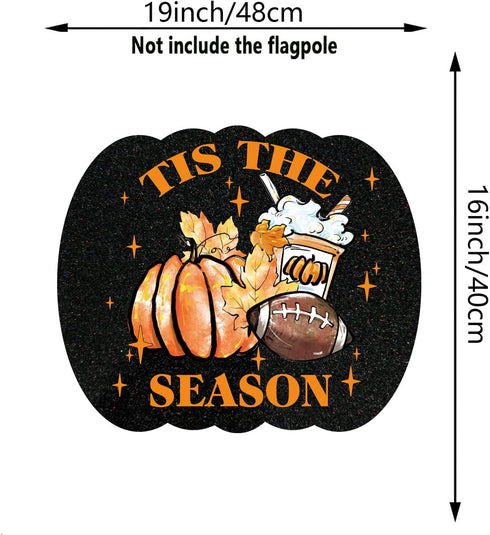 Fall Garden Flag Pumpkin Maple Leaves Tis The Season Double Sided Knit Flag Seasonal Autumn Yard Lawn Outdoor Decorations 12.5x18 Inch...