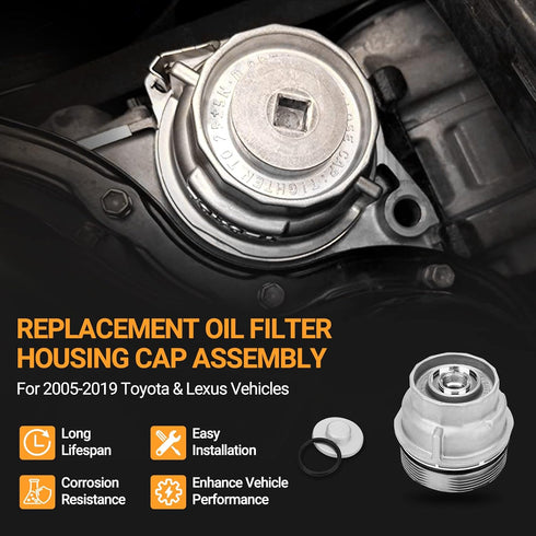 15620-31060 Oil Filter Housing Cap Assembly for Toyota Tundra Rav4 4Runner Camry Highlander Tacoma Avalon Sienna Venza Lexus RX350 Oil Filter Hous...