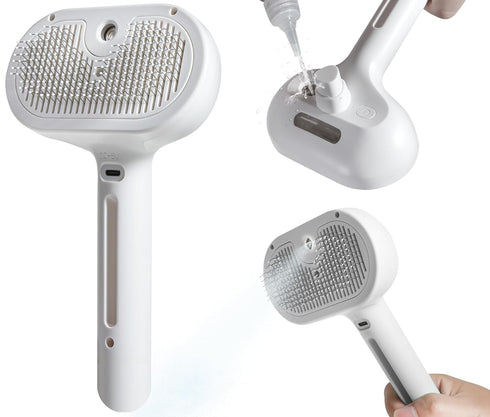 Spray Cat Brush for Shedding - Water Brush for Cats and Dogs - Pet Hair Removal Comb with Water Tank and Release Button - Steamy Cat Brush - Pet S...