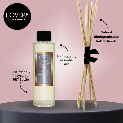 LOVSPA Heavenly Southern Magnolia Reed Diffuser Oil Refill with Replacement Reed Sticks | Jasmine, Rose, Ylang Ylang, Orange Blossom, Tuberose & M...