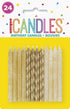 Dazzling Glitter & Gold Spiral Birthday Candles - 24ct Assorted Pack - Premium Quality, Long-Lasting & Elegant Design - Ideal for All Occasions...